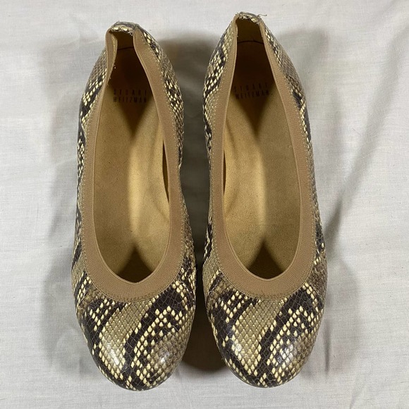 Stewart Weitzman Python Leather 9 1/2 Womens Ballet Flats Snake Print - Picture 4 of 9